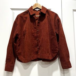 Madewell Corduroy Hartfield Button Up Shirt Dusty Redwood Size X-Small